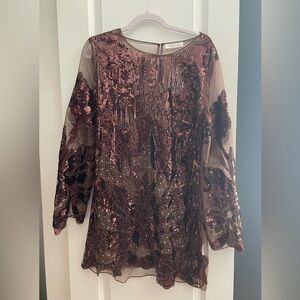 NWT 12th Tribe Rose Gold Sequin Dress